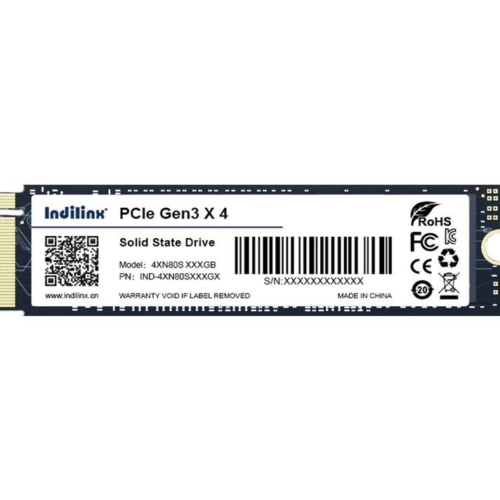 Накопитель SSD Indilinx IND-4XN80S, 256Gb, PCIe 3.0 x4, M.2 2280, NVMe, R/W 2300/1200