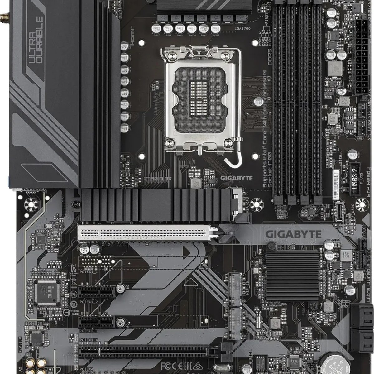 Материнская плата GIGABYTE Z790 D AX, LGA1700, Intel Z790, 4xDDR5, 4xSATA, 3xM.2, 1xPCIe 5.0 x16, DisplayPort, HDMI, 1x2.5Gb LAN, USB Type-C, 3x3.5 мм, 7.1, ATX