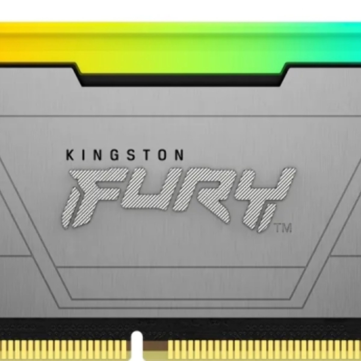 Оперативная память Kingston Fury Renegade, DDR4, 16GB (1x16GB), 3200MHz, CL16, DIMM, с радиатором, RGB, серебристый/черный