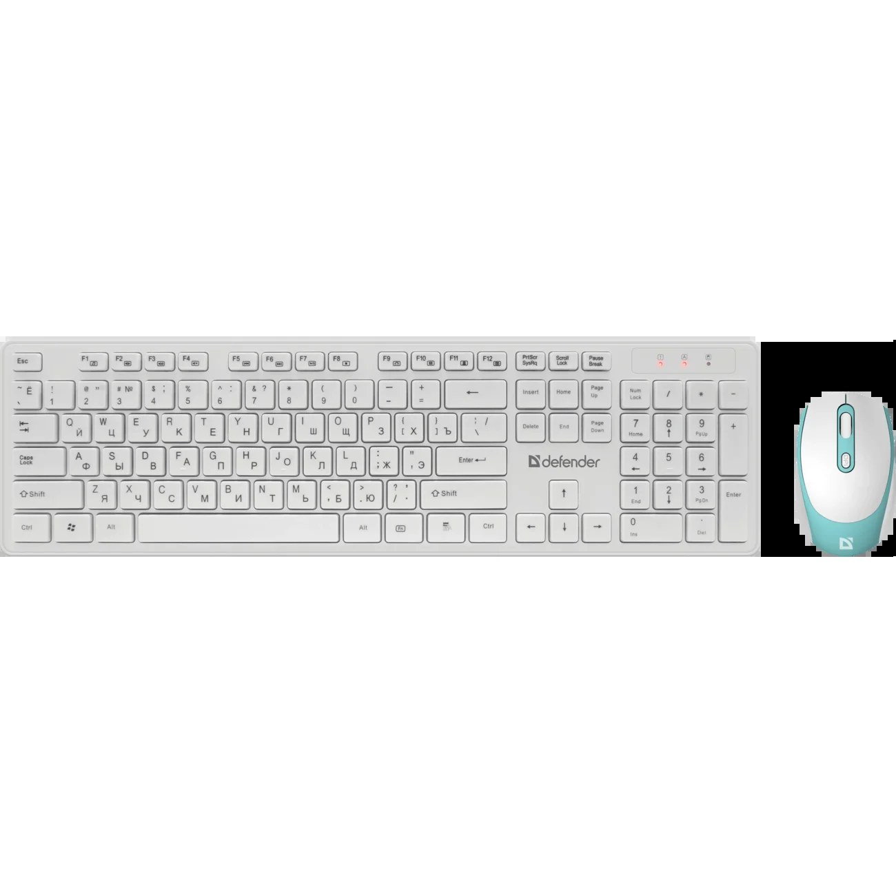 Комплект клавиатура+мышь Defender Auckland C-987 беспроводной, USB, 1600 DPI, белый