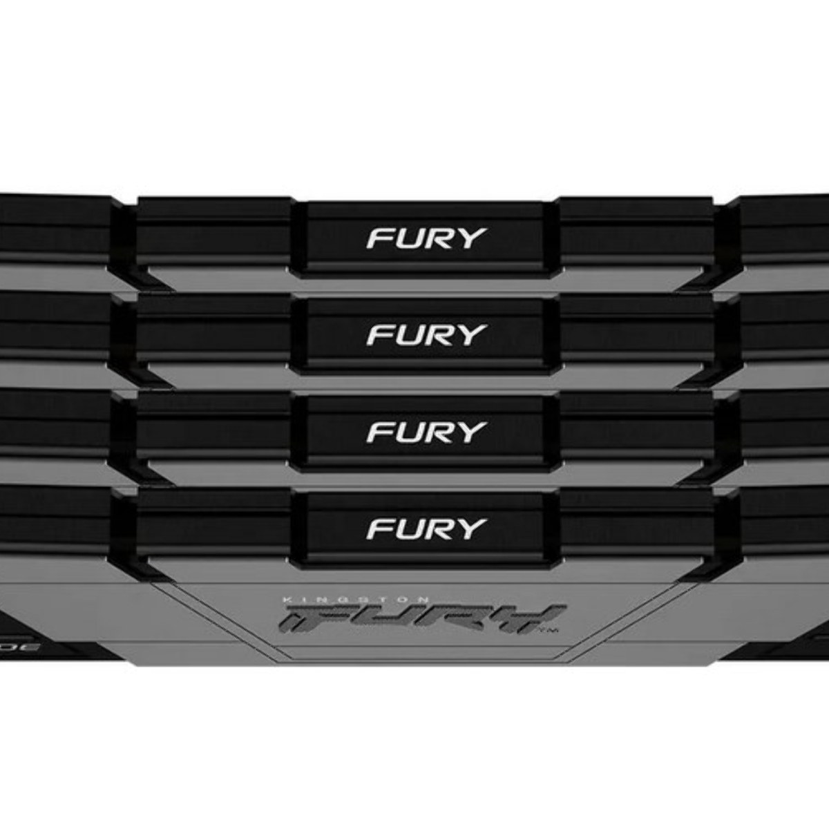 Оперативная память Kingston Fury Renegade, DDR4, 64GB (4x16GB), 3200MHz, CL16, DIMM, радиатор, черный