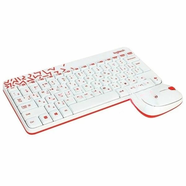 Комплект клавиатура+мышь Logitech MK240 Nano беспроводной, USB, 1000 DPI, белый