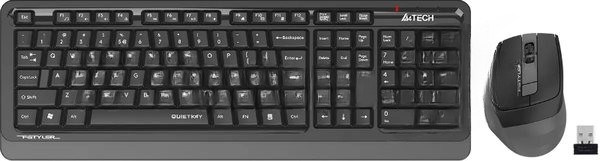 Комплект клавиатура+мышь A4Tech FStyler FGS1035Q беспроводной, USB, 2000 DPI, чёрный/серый