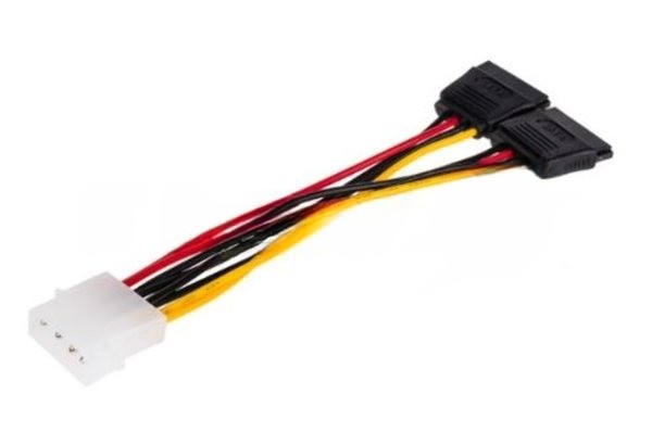 Кабель GoPower MOLEX (F)-2SATA (M) 0.2M 00-00027494