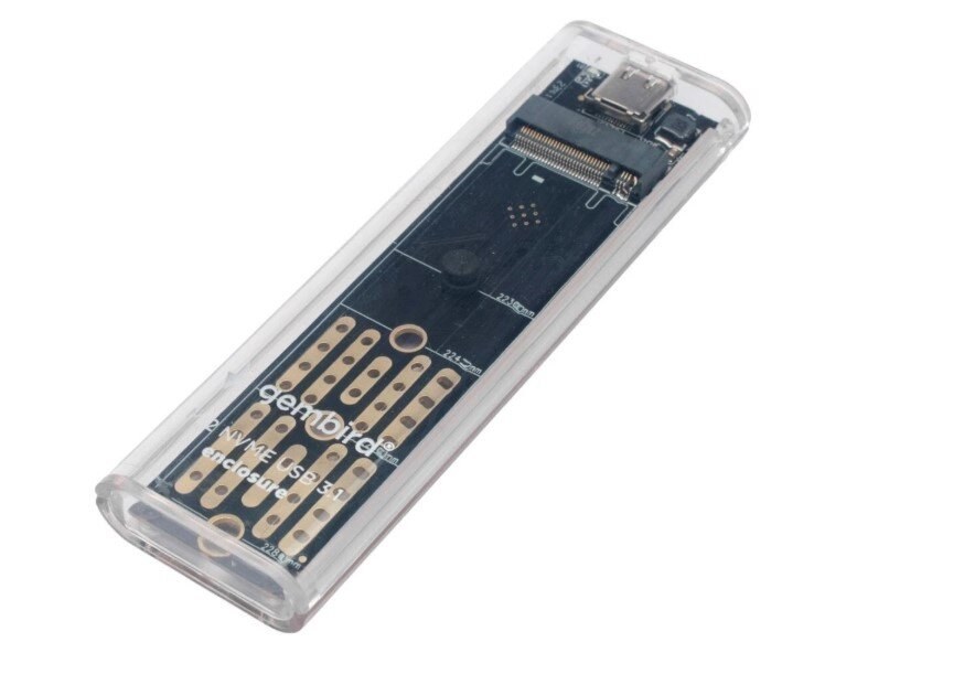 Внешний корпус Gembird EEM2-NVME-2 USB 3.1 для M2 NVME порт Type-С, пластик, прозрачный