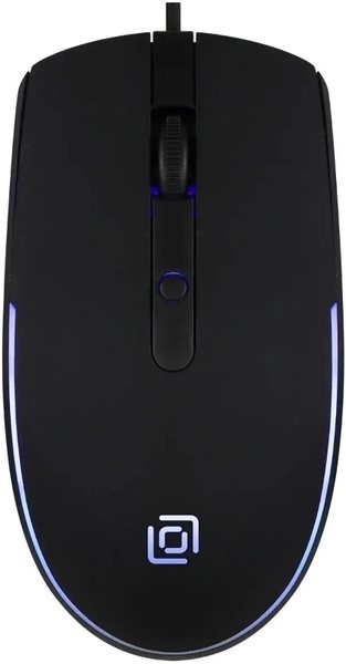 Мышь проводная Oklick 100M черный, 1600 dpi, USB, кнопки - 4