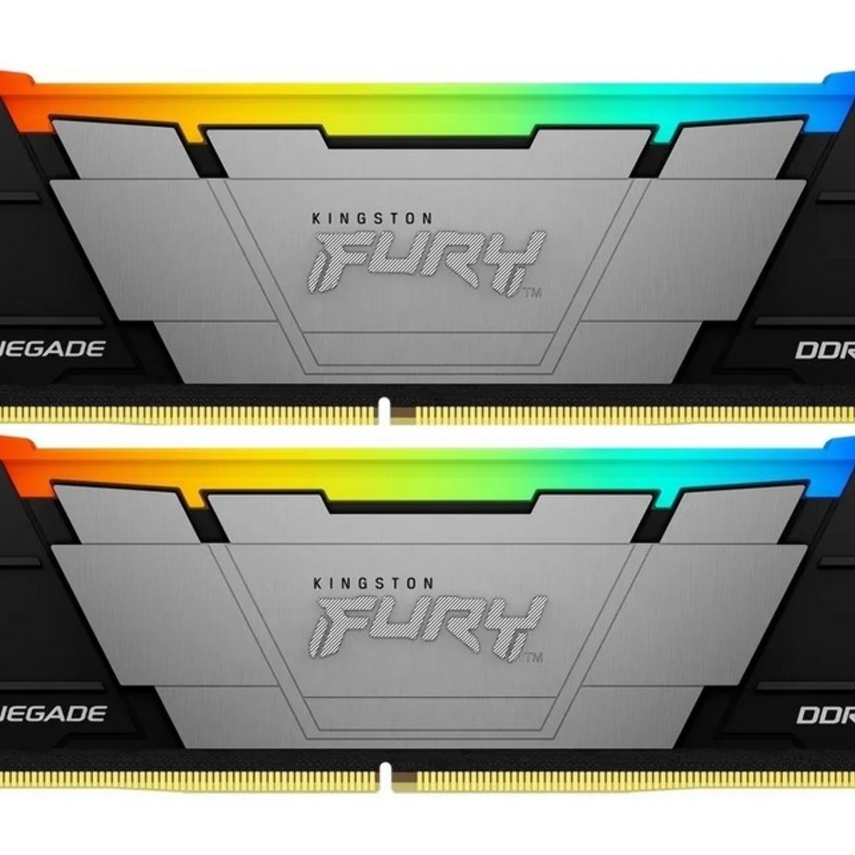 Оперативная память Kingston Fury Renegade, DDR4, 16Gb (2x8Gb), 3200MHz, CL16, DIMM, с радиаторами, RGB, черный