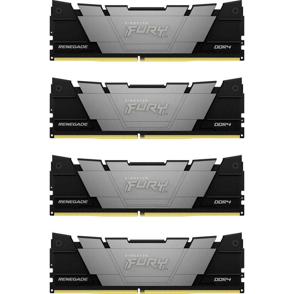 Оперативная память Kingston Fury Renegade, DDR4, 128GB (4x32GB), 3200MHz, CL16, DIMM, радиатор, черный