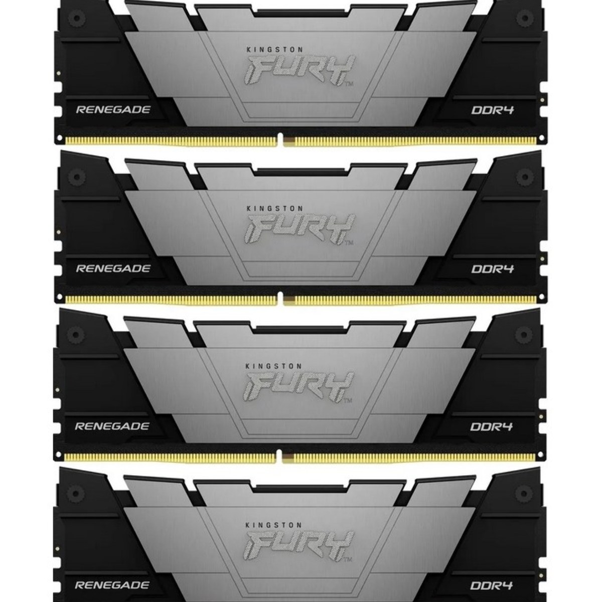 Оперативная память Kingston Fury Renegade, DDR4, 32Gb (4x8GB), 3200MHz, CL16, DIMM, с радиатором, черный