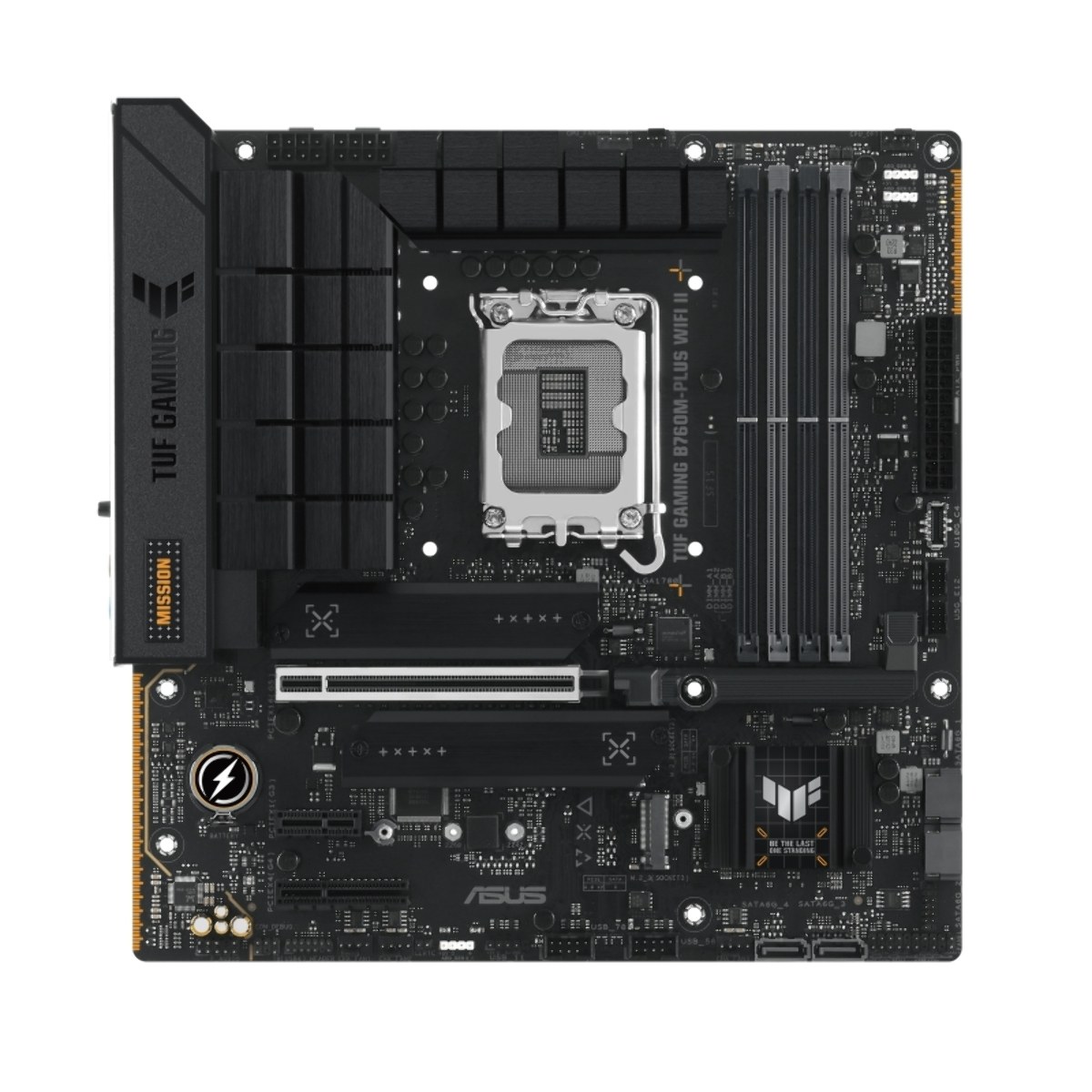 Материнская плата ASUS TUF GAMING B760M-PLUS WIFI II, LGA1700, Intel B760, 4xDDR5, 4xSATA, 3xM.2, 1xPCIe 5.0 x16, DisplayPort, HDMI, 1x2.5Gb LAN, USB Type-C, 5x3.5 мм, 7.1, microATX