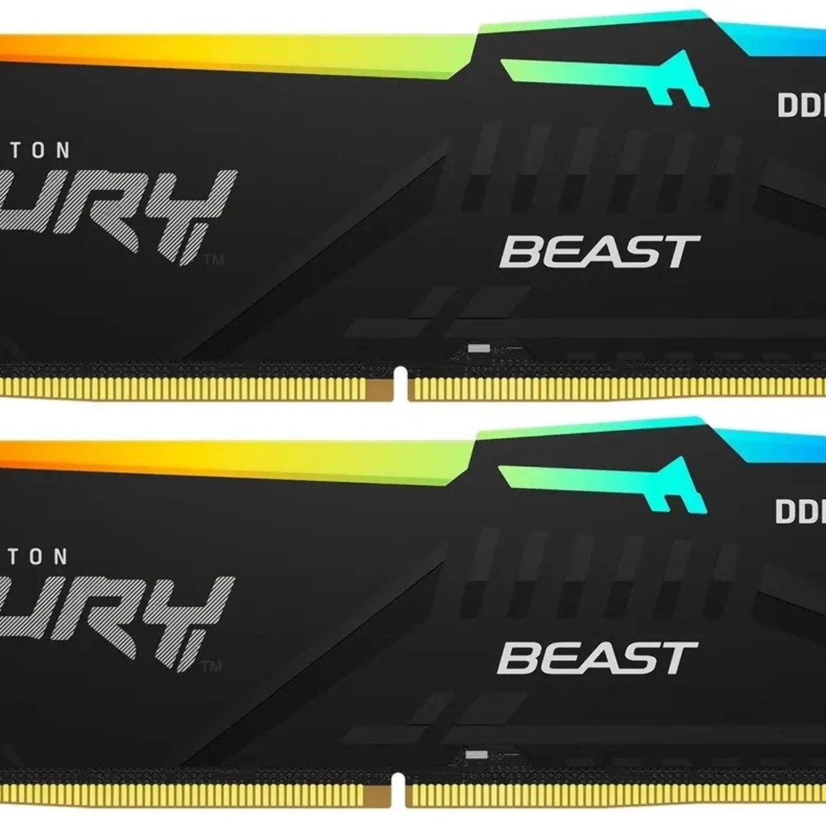 Оперативная память Kingston Fury Beast, DDR5, 64Gb (2x32GB), 5600MHz, CL36, DIMM, радиатор, RGb, черный