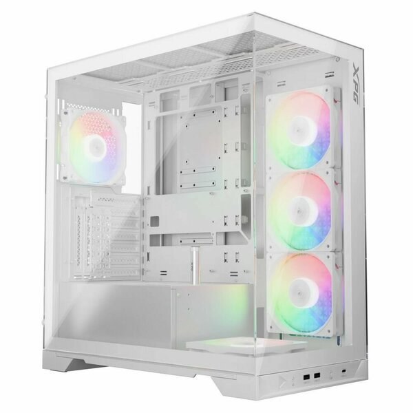 Компьютерный корпус XPG INVADER X WHITE (INVADERXMT-WHCWW) Mid-Tower Gaming ATX PC Case with Panoramic View, Tempered Glass Panels, and RGb Lighting Black