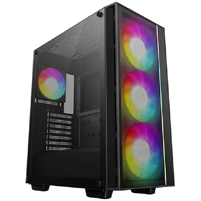 Компьютерный корпус Deepcool MATREXX 55 MESH V4 без БП, боковое окно (закаленное стекло), 3xARGB LED 140мм вентилятора спереди, 1xARGB LED 120мм вентилятор сзади, черный, ATX