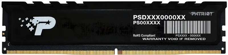 Оперативная память Patriot Signature Premium, DDR5, 16Gb (1x16 GB), 5600 MHz, CL46, DIMM, радиатор, черный