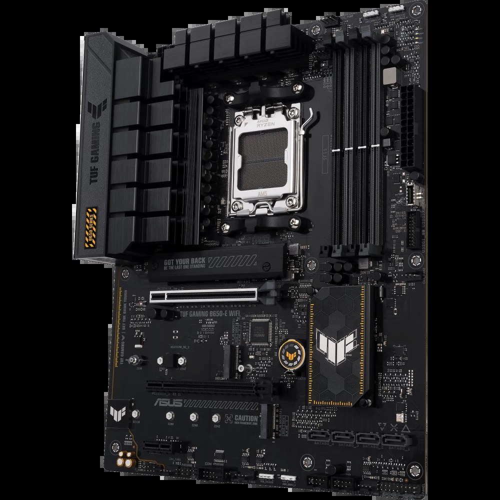 Материнская плата ASUS TUF GAMING B650-E WIFI, AM5, AMD B650, 4xDDR5, 4xSATA, 2xM.2, 1xPCI-E 4.0 x16, 2xPCI-E x1, 2xDP, 1xHDMI, 1x 2.5Gb LAN, 1xUSB-A 3.2 Gen 2, 2xUSB-A 3.2 Gen 1, 4xUSB-A 2.0, 1xUSB-C 3.2 Gen 2, 3x3.5 мм, 7.1, ATX