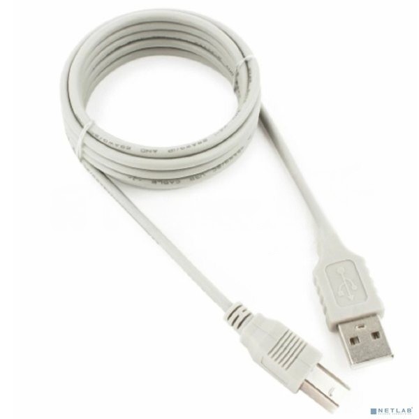 Кабель USB2.0 Cablexpert CC-USB2-AMBM-6-N, AM/BM, медь, 1.8м, серый, пакет