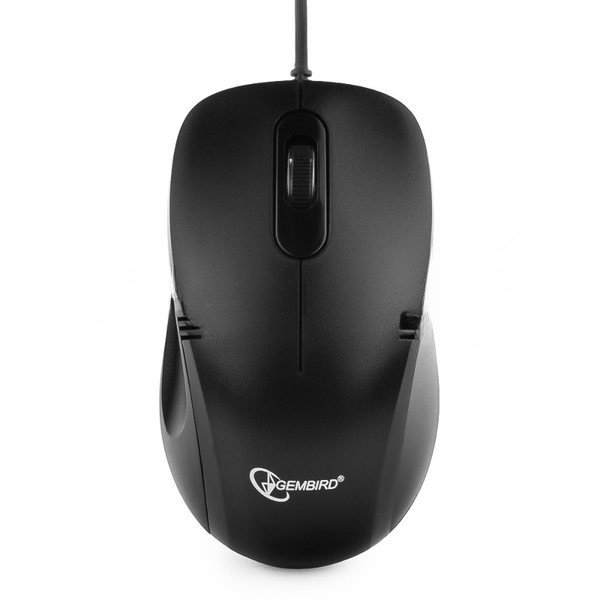 Мышь проводная Gembird MOP-110 черный, 1000 dpi, USB, кнопки - 3
