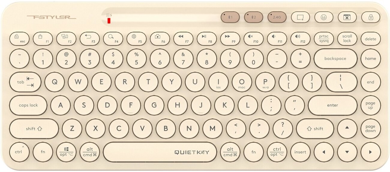 Клавиатура беспроводная A4Tech Fstyler FBK36C AS, USB, Bluetooth/Радиоканал, черный