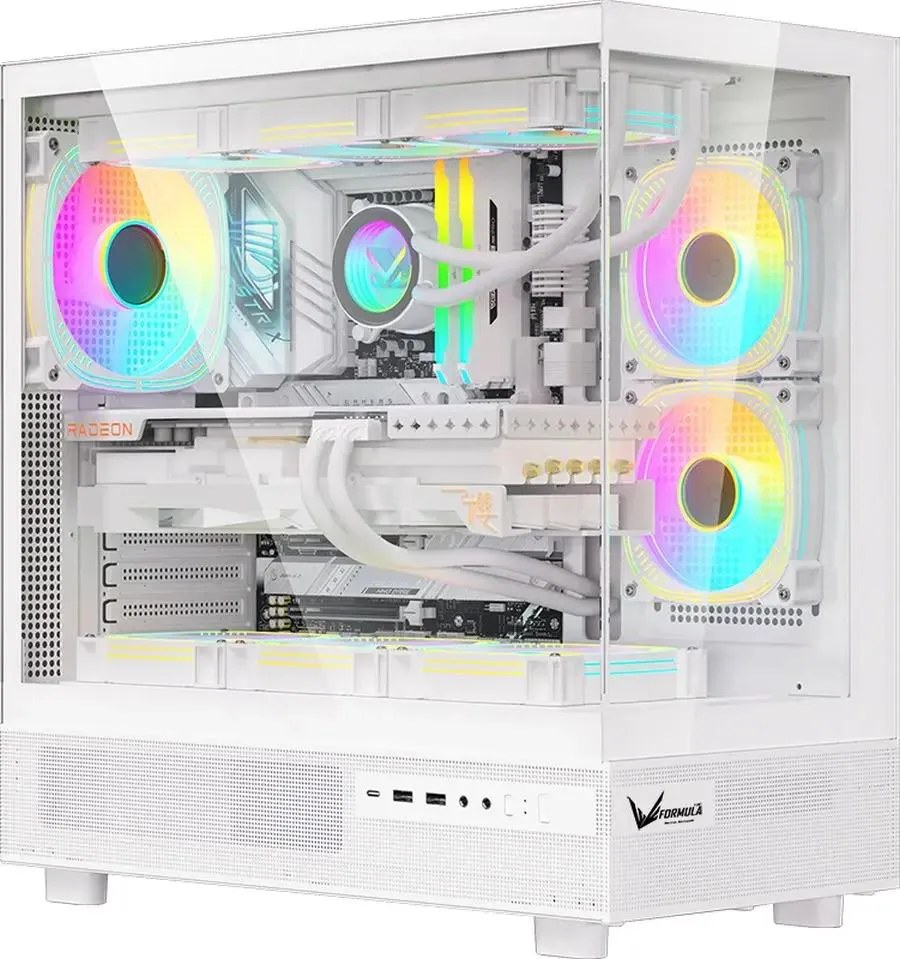 Компьютерный корпус Aerocool/Formula Crystal Z8 белый без БП ATX 9x120мм 7x140мм 1xUSB 2.0 1xUSB 3.0 1xUSB3.1 audio bott PSU