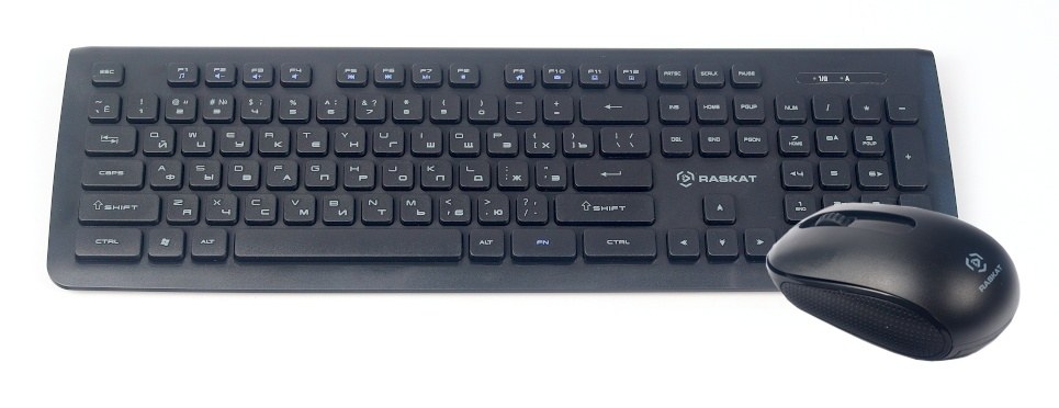 Комплект клавиатура+мышь Raskat BX6200 беспроводной, USB, радиоканал 1200 DPI, чёрный
