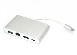 Адаптер Type-C на HDMI, USB 3.0 + RJ45, серебро