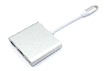 Адаптер Type-C на USB, HDMI 4K Type-С для MacBook, серебро
