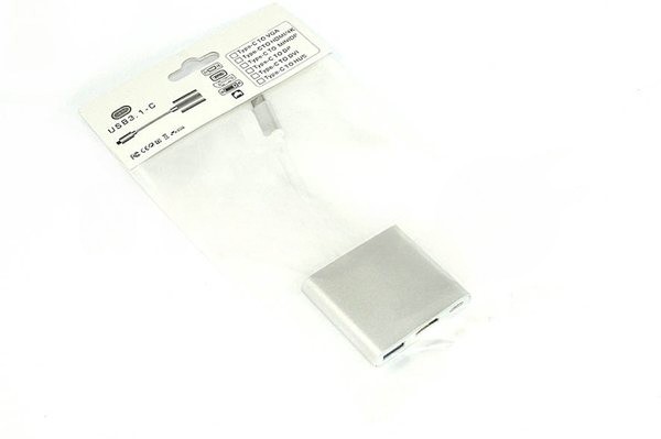 Адаптер Multiport Type-C на USB, HDMI 2.0 Type-С для MacBook, серебристый