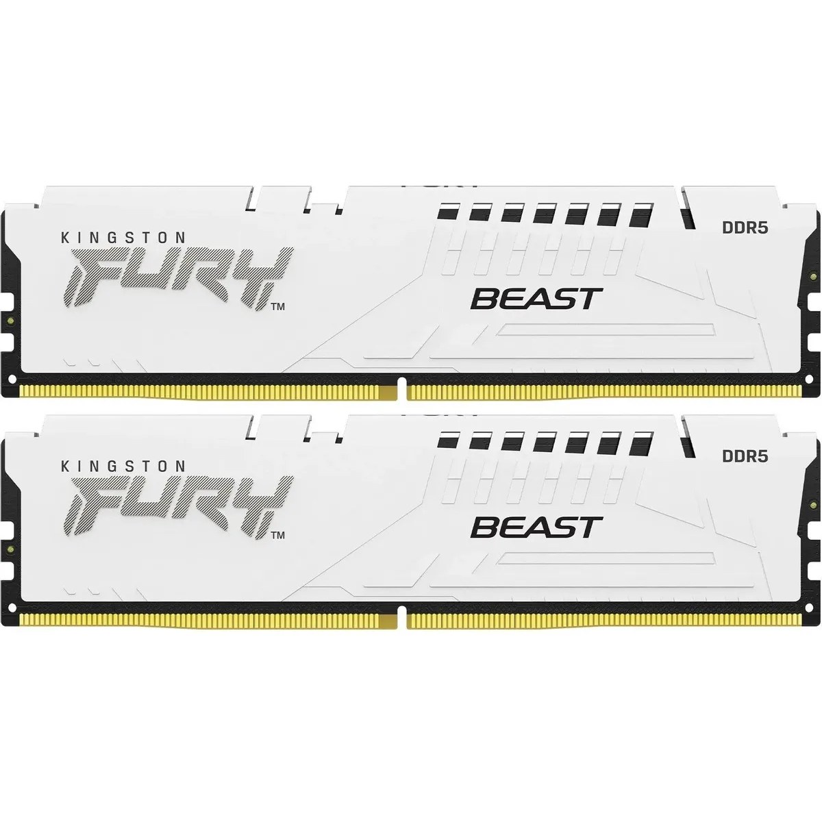Оперативная память Kingston Fury Beast, DDR5, 64Gb (2x32 GB), 6000 MHz, CL36, DIMM, радиатор, белый