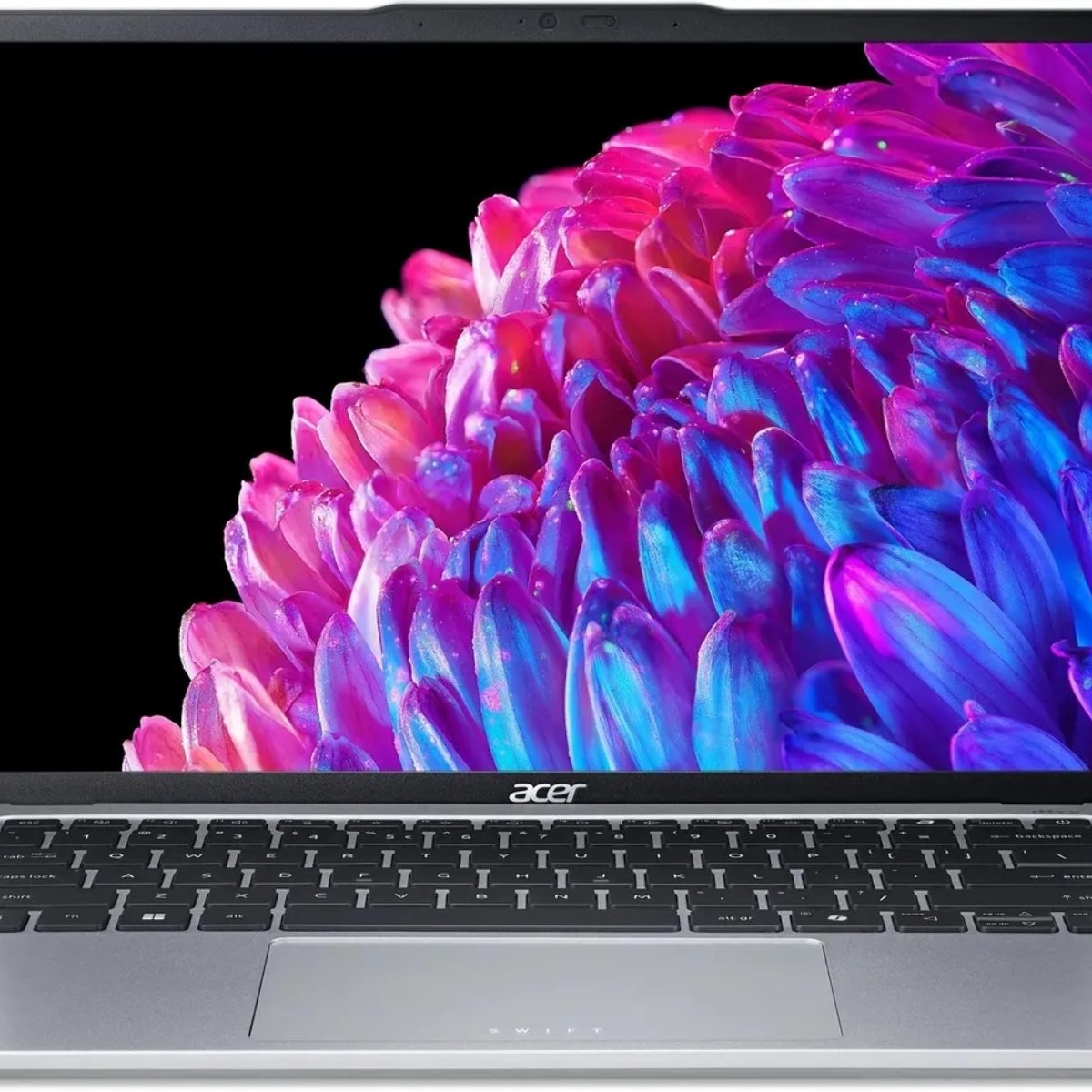 Ноутбук Acer Swift Go 14 SFG14-73-70EH серебристый NX.KSGCD.002 Core Ultra 7 155H 16Gb SSD 1Tb Intel Arc 14" OLED 2.8K (2880x1800) Windows 11 Home WiFi BT Cam