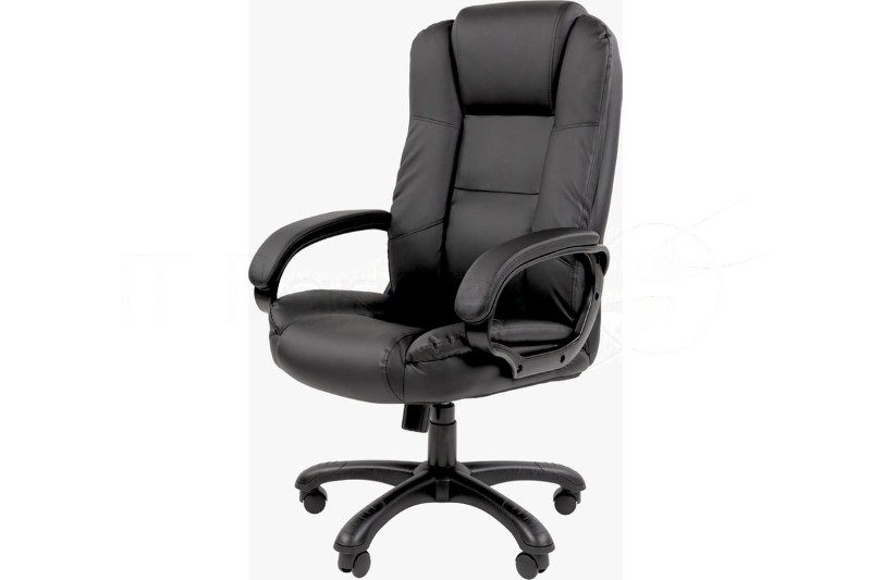 Кресло Chairman 600 черный, экокожа, 120 кг