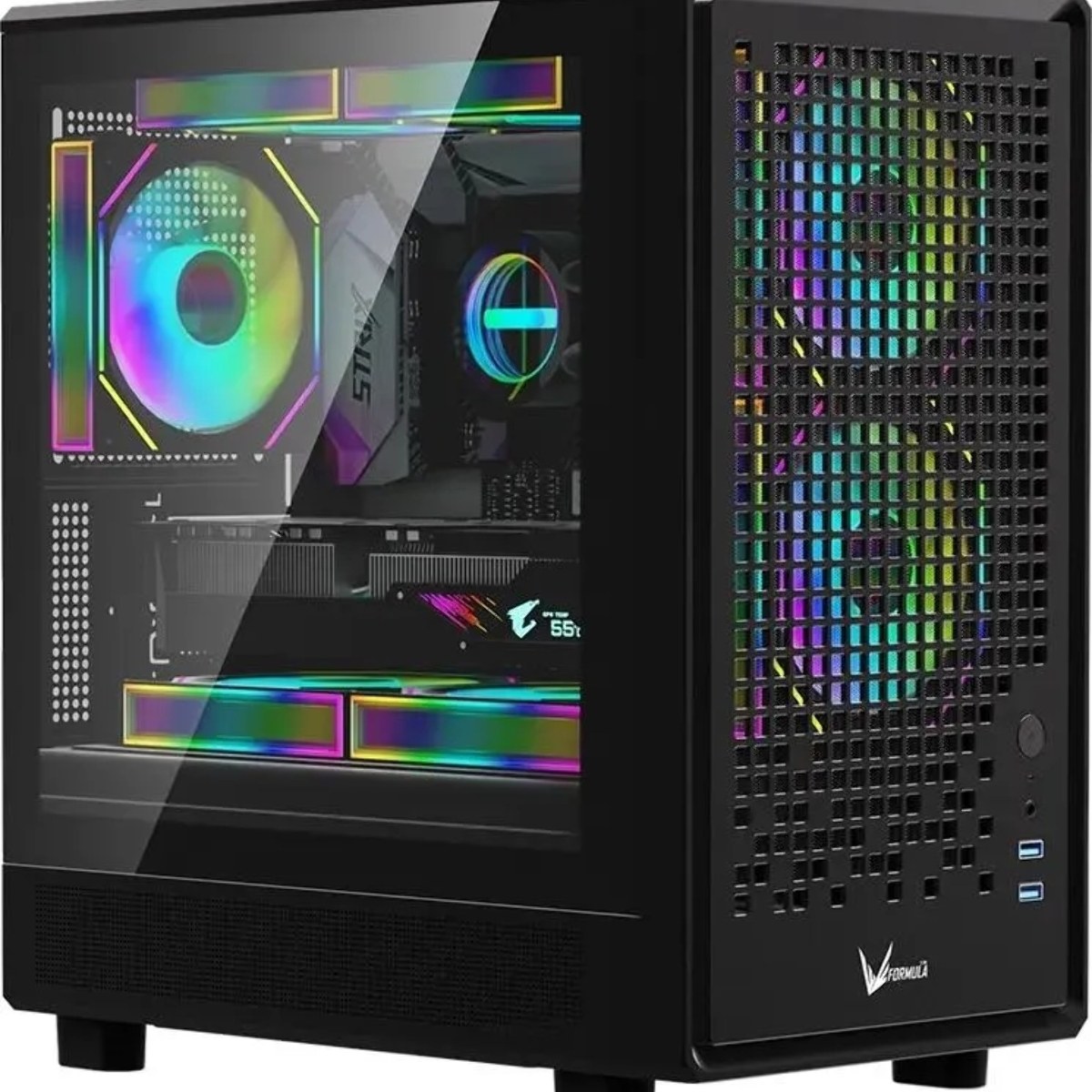 Компьютерный корпус Aerocool/Formula Air Mesh G2 черный без БП mATX 3x120мм 2xUSB 3.0 audio