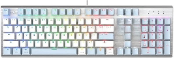 Клавиатура проводная A4Tech Fstyler FS100 Neon, USB, синий/белый