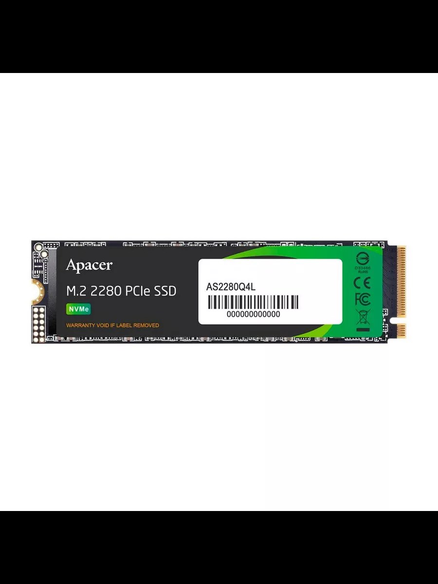 Накопитель SSD Apacer AS2280Q4L, 512Gb, M.2 2280, PCIe 4.0 x4, NVMe, R/W 3600/3000