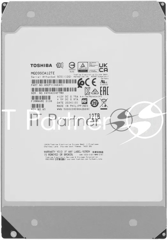 Жесткий диск Toshiba HDD SAS 12Tb 7200 512Mb (replacement MG07SCA12TE)