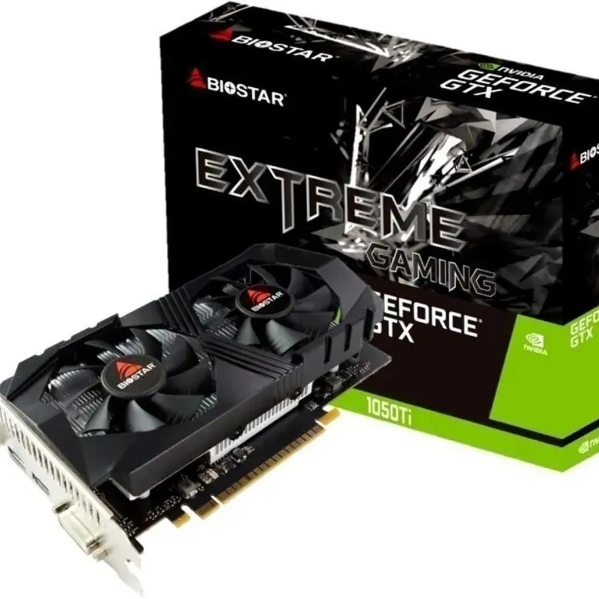 Видеокарта Biostar GeForce GTX 1050 Ti, 4 GB GDDR5, 128 bit, DVI-D, DisplayPort, HDMI, GPU 1291 MHz