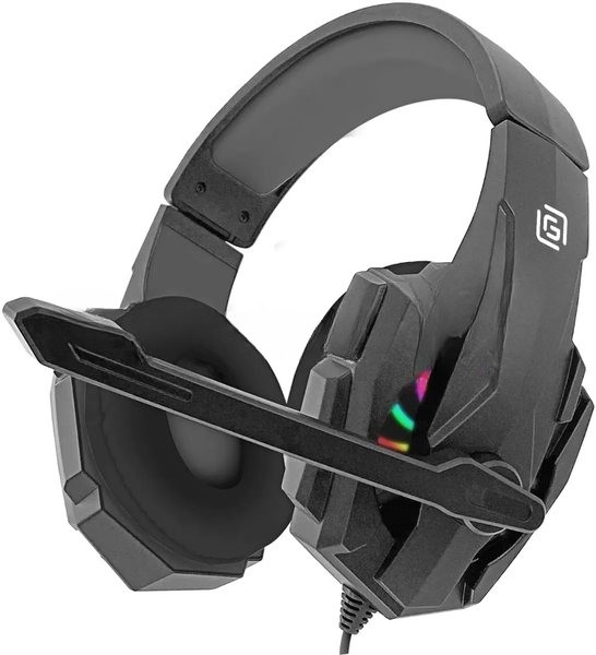 Гарнитура Oklick HS-L355G чёрный, проводная, 3.5 мм, подсветка