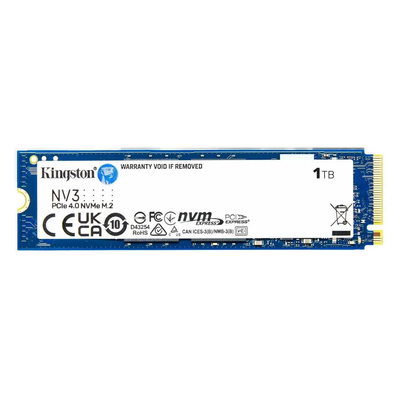 Накопитель SSD Kingston NV3, 1Tb, M.2 2280, NVMe, PCIe 4.0, R/W 6000/4000