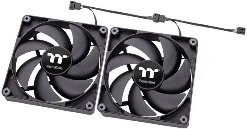 Комплект вентиляторов для корпуса Thermaltake CT120 (2 шт.) черный, 120 мм, 2000 об/мин, 25.8 дБ, 4 pin