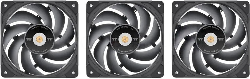 Комплект вентиляторов для корпуса Thermaltake TOUGHFAN EX12 Pro (3 шт.) черный, 120 мм, 2000 об/мин, 29.8 дБ, 4 pin
