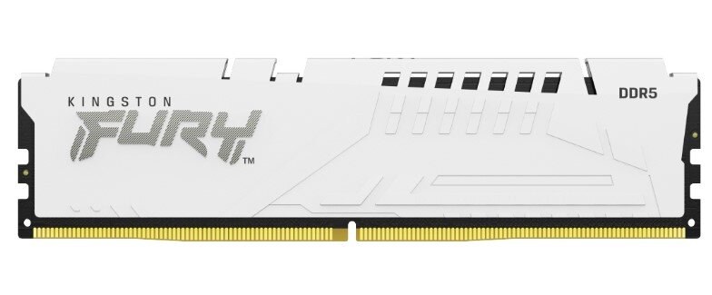 Оперативная память Kingston Fury Beast, DDR5, 16Gb (1x16GB), 5600MHz, CL36, DIMM, с радиаторами, белый