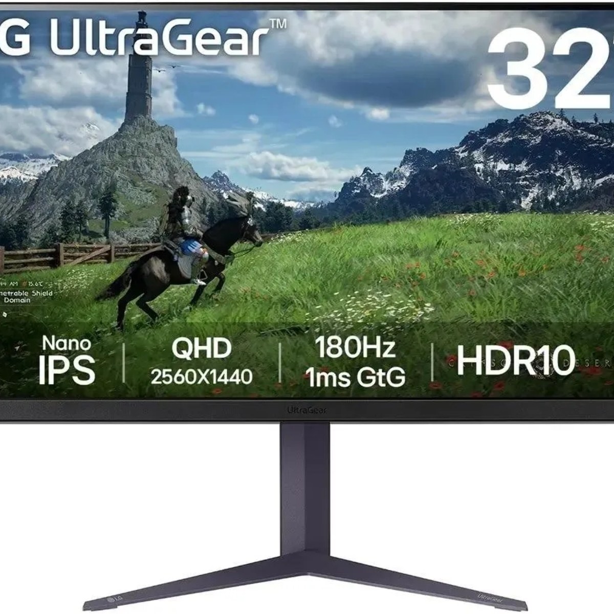 Монитор 31.5" LG UltraGear 32GS85Q-B IPS 2560x1440, 180 Гц, 1 мс, 16:9, 350 кд/м2, 2xHDMI, 1хDP, 1x3.5 мм, черный