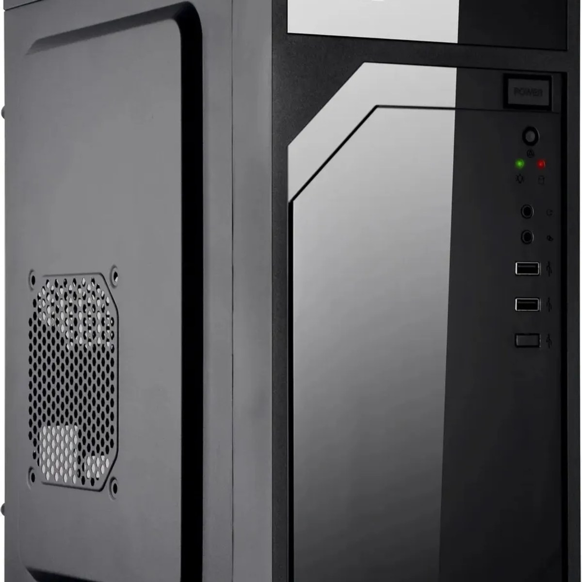 Компьютерный корпус KingPrice KPCC-MN208 черный без БП mATX 1x80мм 2x120мм 2xUSB 2.0 audio