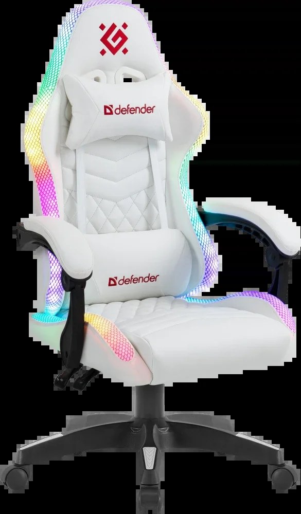 Кресло Defender CORE белый, экокожа, 120 кг, механизм качания