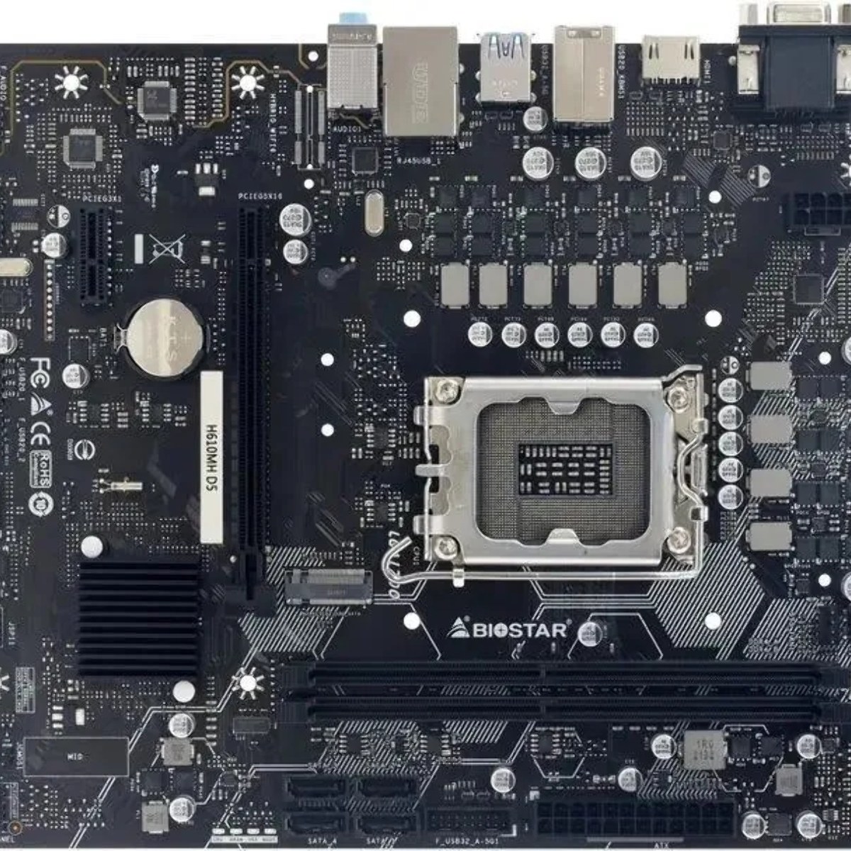Материнская плата Biostar H610MH D5, LGA 1700, Intel H610, 2xDDR5, 4xSATA, 1xM.2 PCIe 3.0 x4, 1xPCIe 4.0 x16, 1xPCIe x1, 1xHDMI, 1xVGA, 1x 1Gb LAN, 4xUSB-A 2.0, 2xUSB 3.2 Gen 1, 3x3.5 мм, mATX