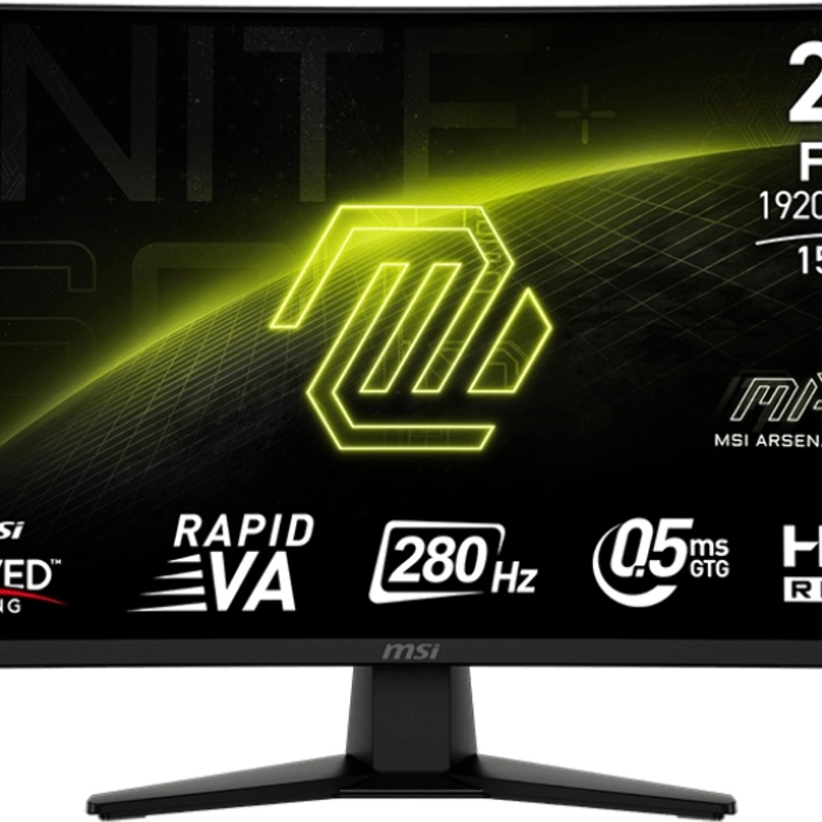 Монитор 27" MSI MAG 274CXF VA 1920x1080, 280 Гц, 0.5 мс, 16:9, 300 кд/м2, 2хHDMI, 1хDP, 1хUSB-C, 1x3.5 мм, изогнутый, черный