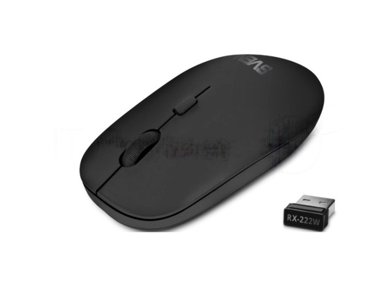 Мышь беспроводная SVEN RX-222W черный, 1800 dpi, радиоканал, Bluetooth, USB, кнопки - 4