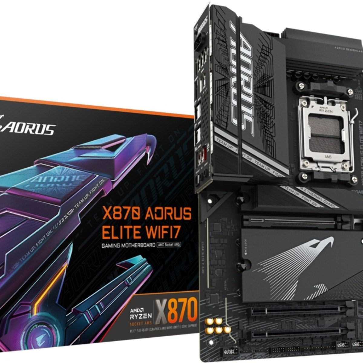Материнская плата Gigabyte X870 A ELITE WIFI7, AM5, AMD X870, 4xDDR5, 4xSATA, 4xM.2, 1xPCI-E 5.0 x16, 1xPCI-E 4.0 x4, 1xPCI-E 3.0 x2, 1xHDMI, 1x 2.5Gb LAN, 4xUSB-A 3.2 Gen 1, 2xUSB-A 3.2 Gen 2, 4xUSB-A 2.0, 2xUSB-C 4.0, 2x3.5 мм, 7.1, ATX