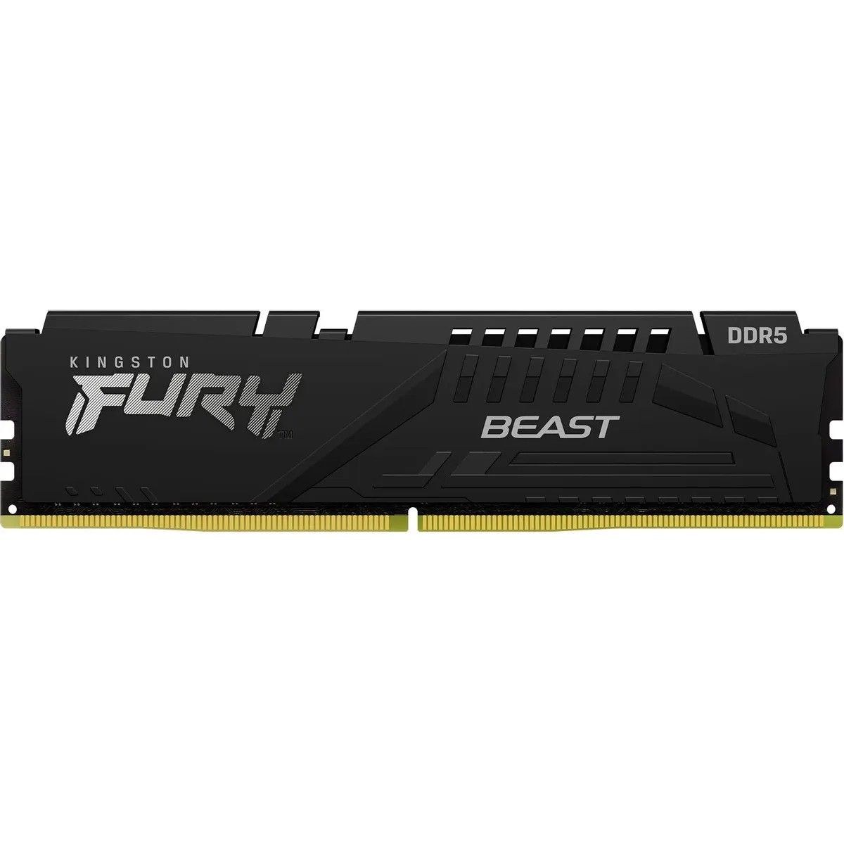 Оперативная память Kingston Fury Beast, DDR5, 16Gb (1x16Gb), 6000MHz, CL36, DIMM, с радиатором, черный