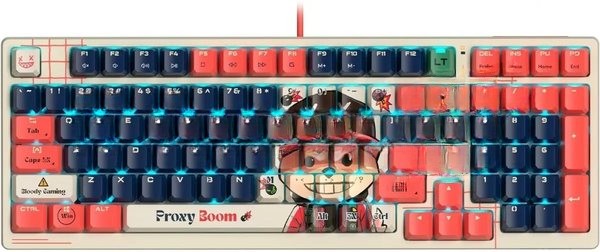 Клавиатура проводная A4Tech Bloody AT98 Proxy Boom USB бежевый/красный