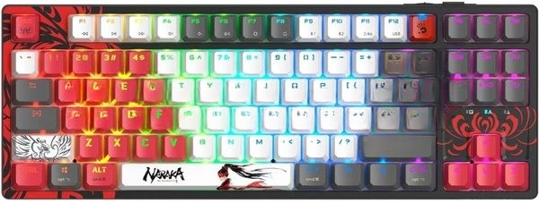 Клавиатура беспроводная A4Tech Bloody WS87 Naraka USB, Bluetooth/Радиоканал черный/красный